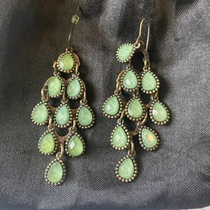 Green chandelier earrings